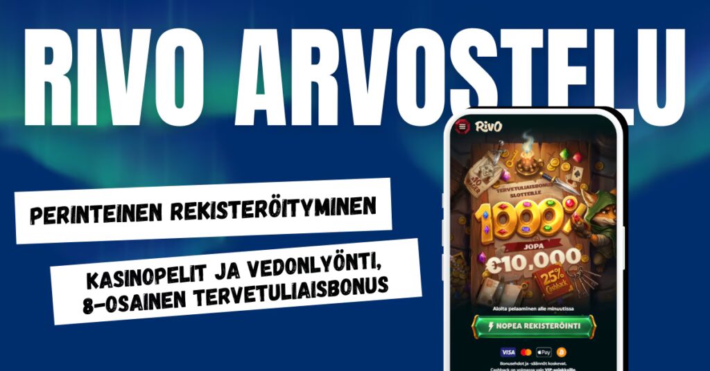 Aloita pelit Rivo Casinolla rekisteröimällä pelitili ja lunastamalla tervetuliaisbonus.