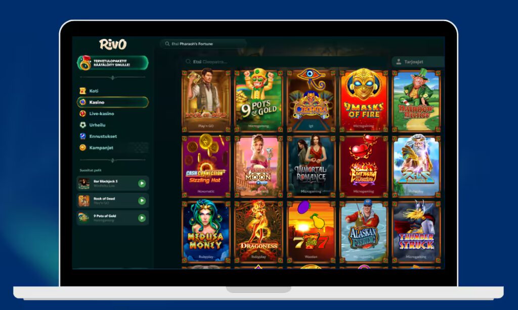 Rivo Casinolta löytyy laadukas valikoima kolikkopelejä sekä vedonlyönti.