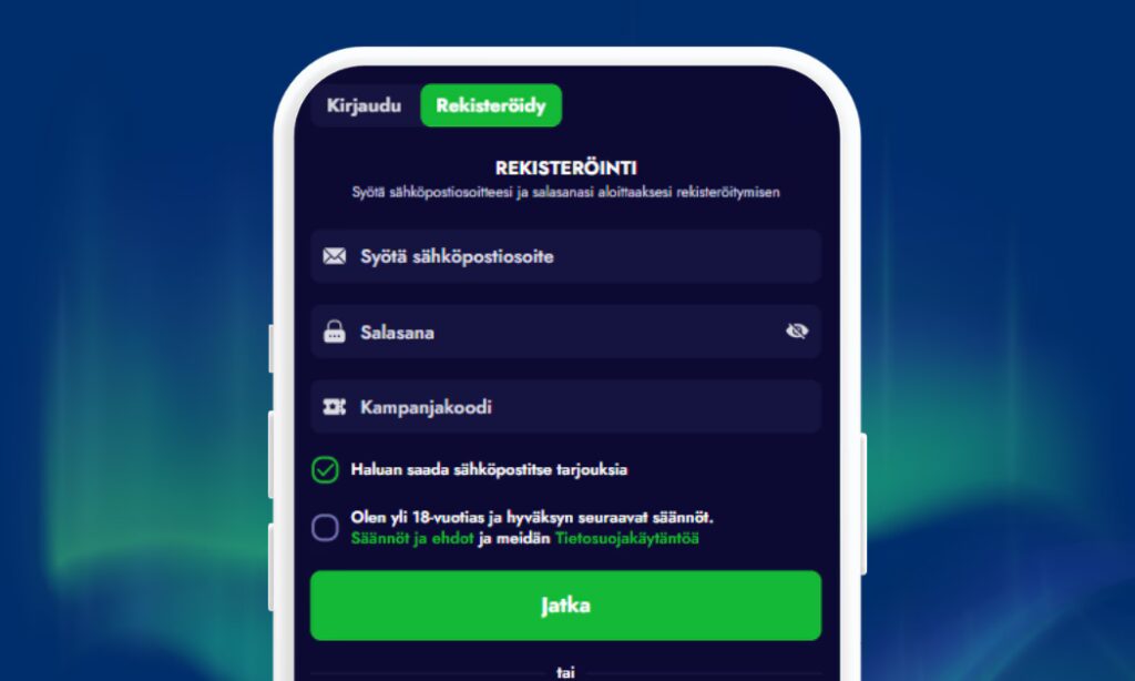 Rekisteröi pelitili Spinko Casinolle.