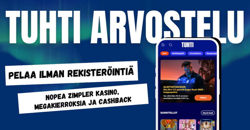Tuhti Casinolla pelaat ilman rekisteröitymistä Zimplerillä ja nappaat megakierroksia.