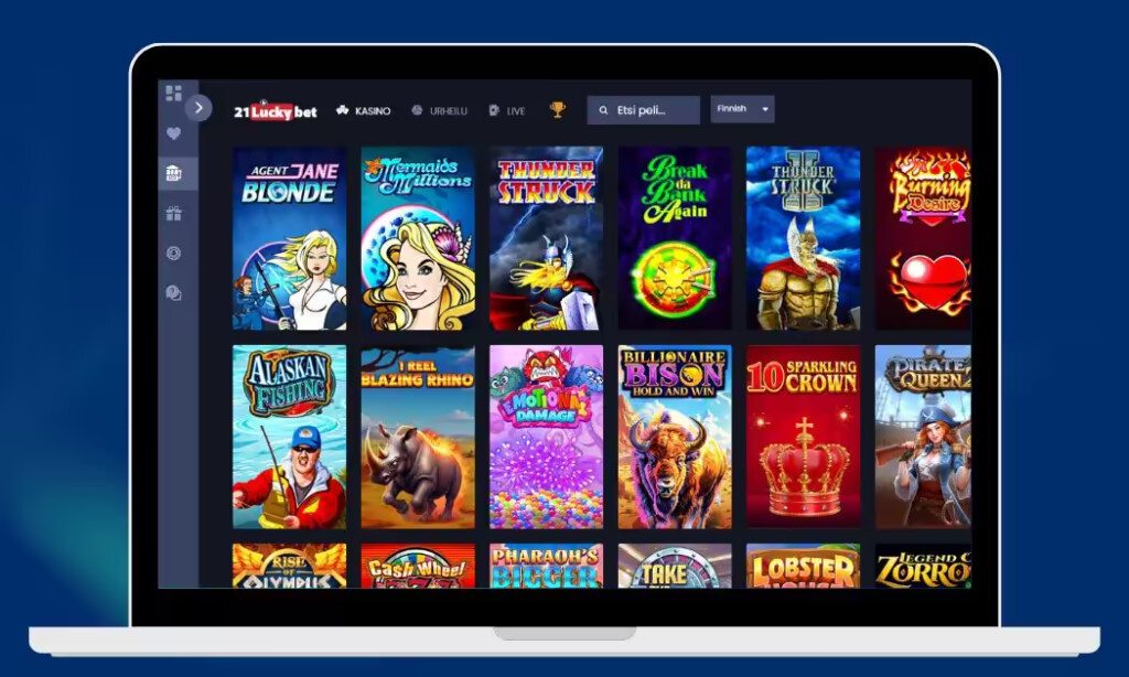 21LuckyBet Casinon kolikkopelivalikoimaa.