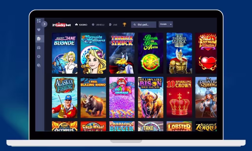 21LuckyBet Casinon kolikkopelivalikoimaa.