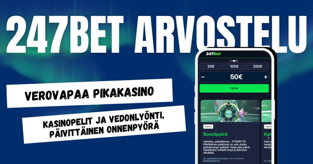 247Bet on verovapaa pikakasino, jossa lyöt vetoa ja pelaat kasinopelejä.