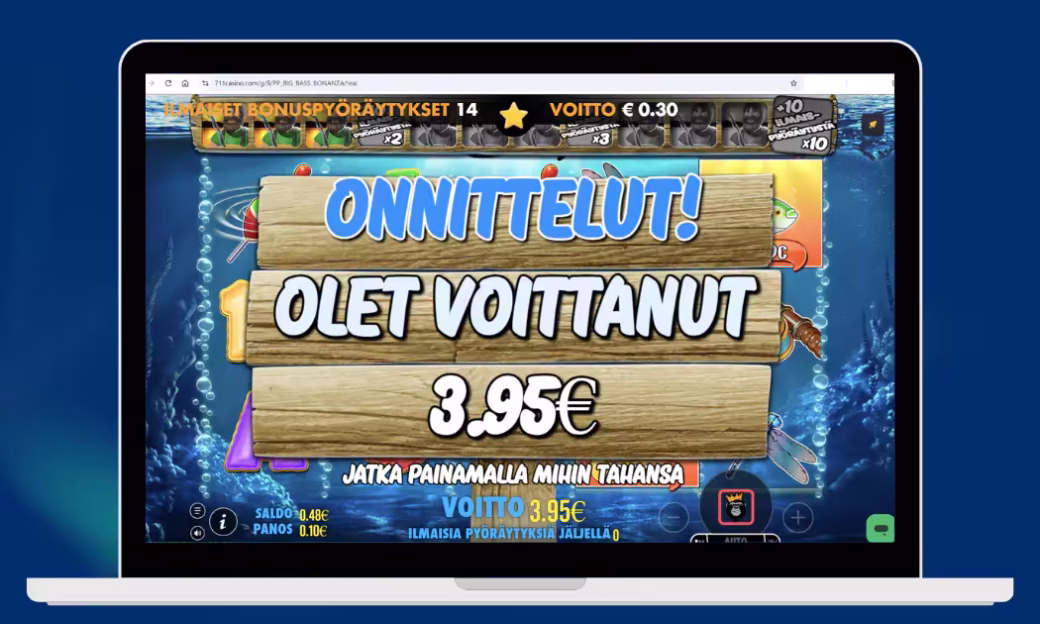 Saimme testeissämme pienen voiton 711 Casinon pelistä.