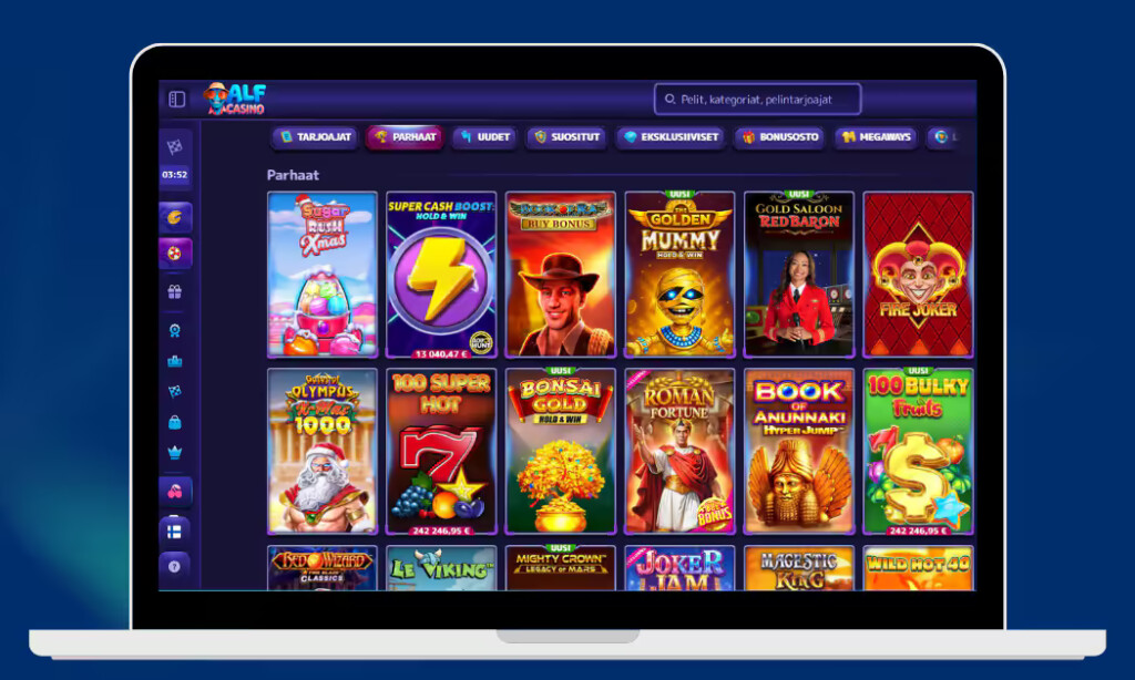 Alf Casino tarjoaa hyvän valikoiman kolikkopelejä ja vedonlyöntiä.