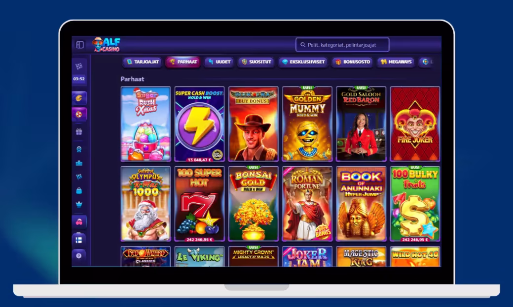 Alf Casino tarjoaa hyvän valikoiman kolikkopelejä ja vedonlyöntiä.