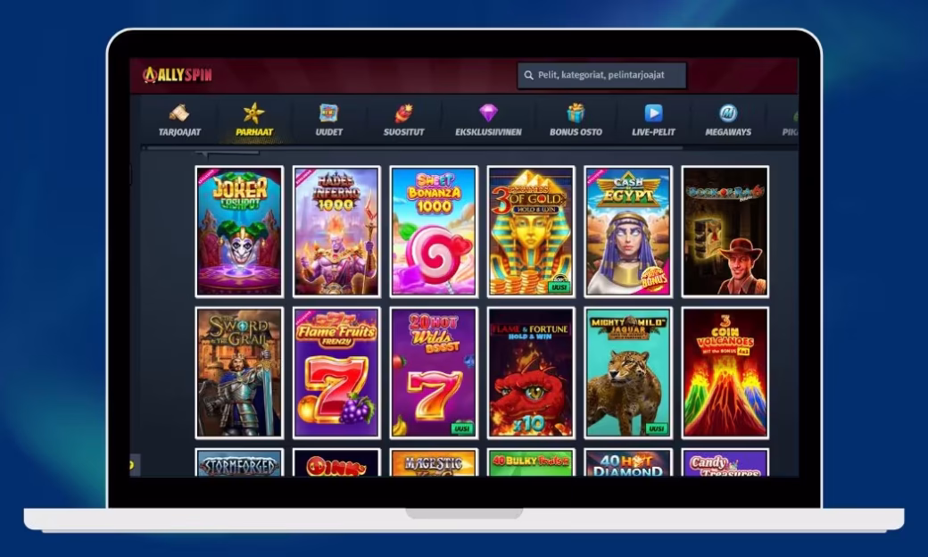Ally Spin Casinolta löytyy paljon kolikkopelejä.