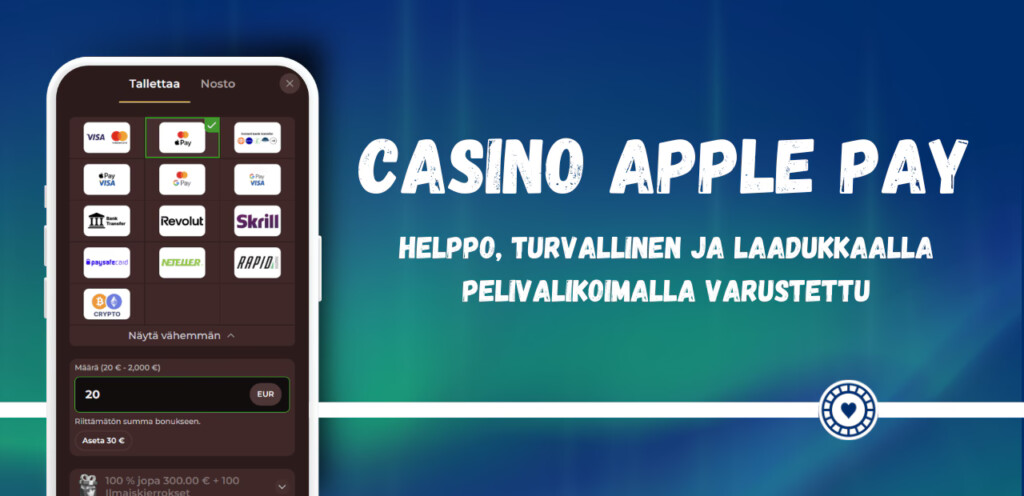 Apple Pay kasinot ovat helppokäyttöisiä, turvallisisa ja laadukkaalla pelivalikoimalla varustettuja.