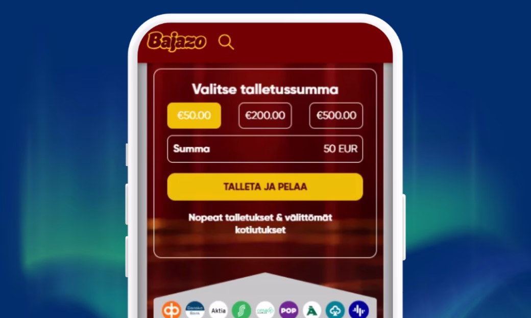 Bajazo Casinolle talletukset verkkopankkitunnuksin Trumolla.