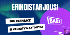 50% cashback ilman kierrätysvaatimuksia!