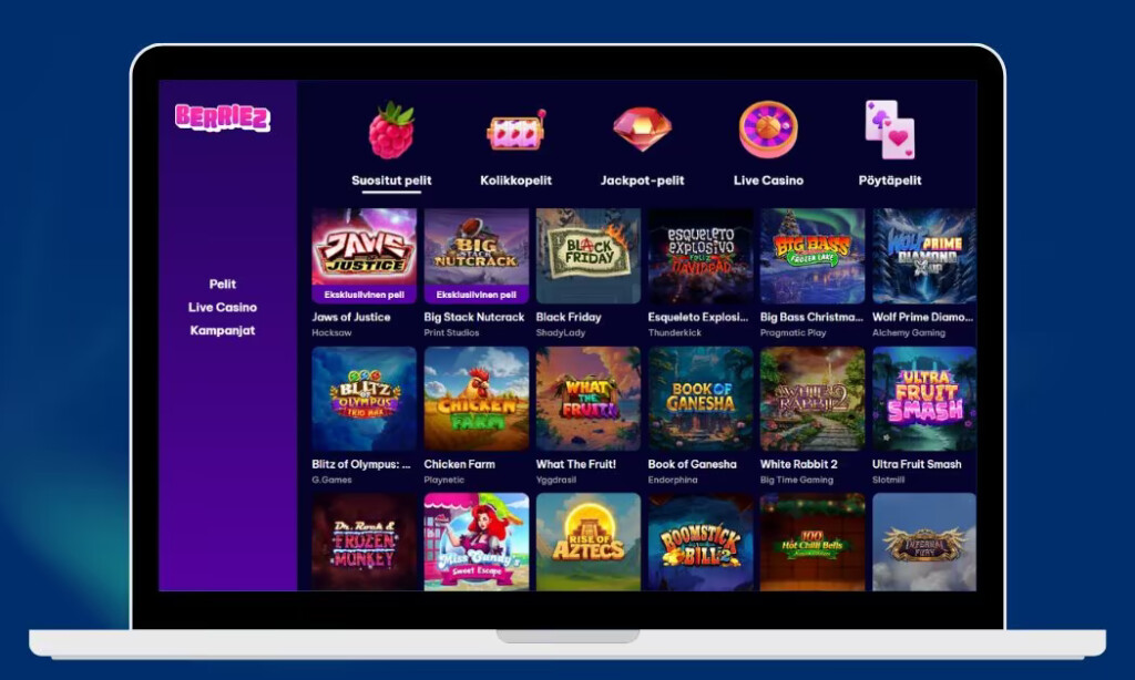 Berriez Casinolta löytyy hyvä valikoima kolikkopelejä.