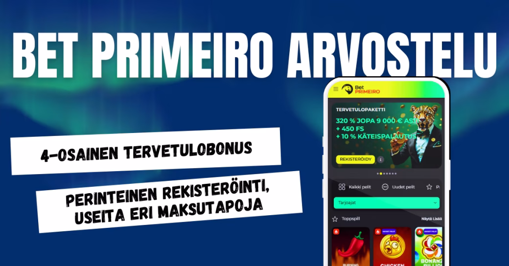 Bet Primeiro Casinolta 4-osainen tervetuliaisbonus.