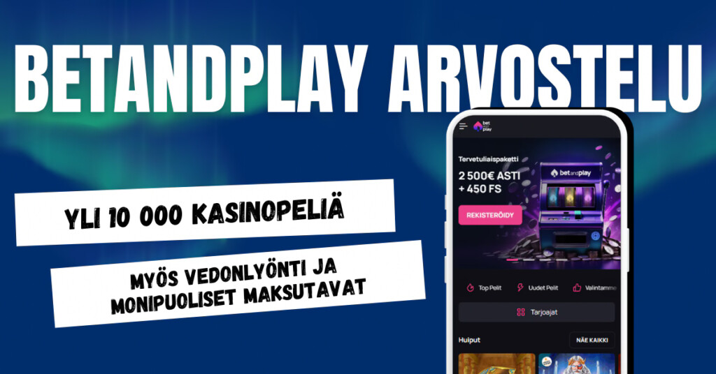 Bet And Play Casino tarjoaa yli 10 000 kasinopeliä ja vedonlyönnin sekä useita eri maksutapoja.