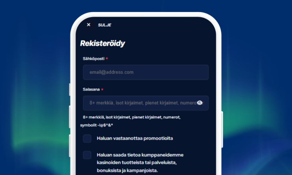 Rekisteröi pelitili BetBeast Casinolle.