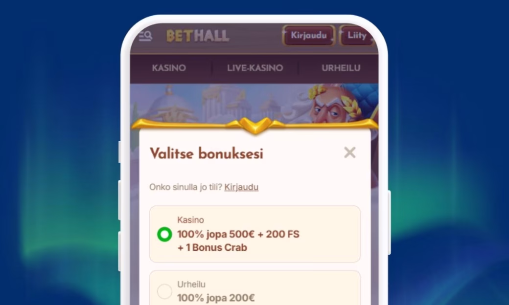 BetHall Casinolle rekisteröidään ensimmäiseksi pelitili