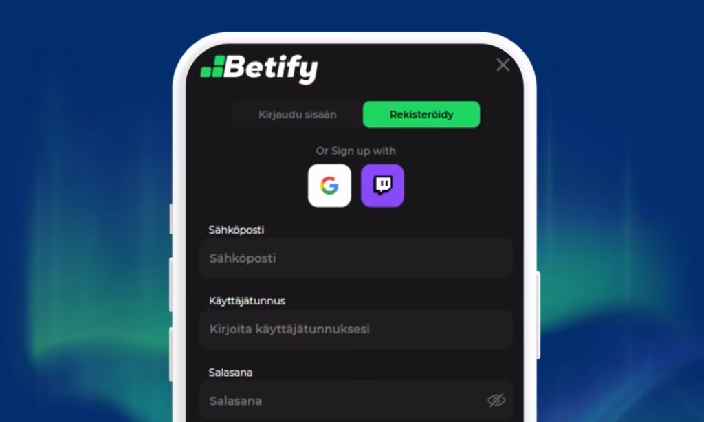 Betify casino pelitilin rekisteröinti