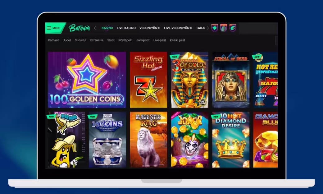 Betinia Casino kolikkopelivalikoima