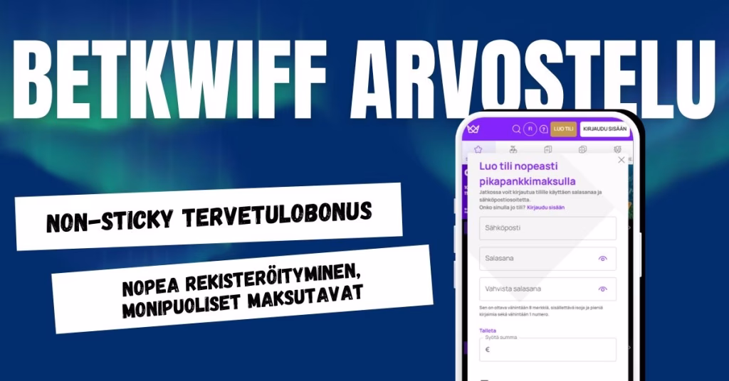 Betkwiff Casinolta uusille pelaajille non-sticky bonus