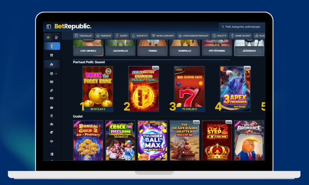 BetRepublic Casinon parhaat kolikkopelit.