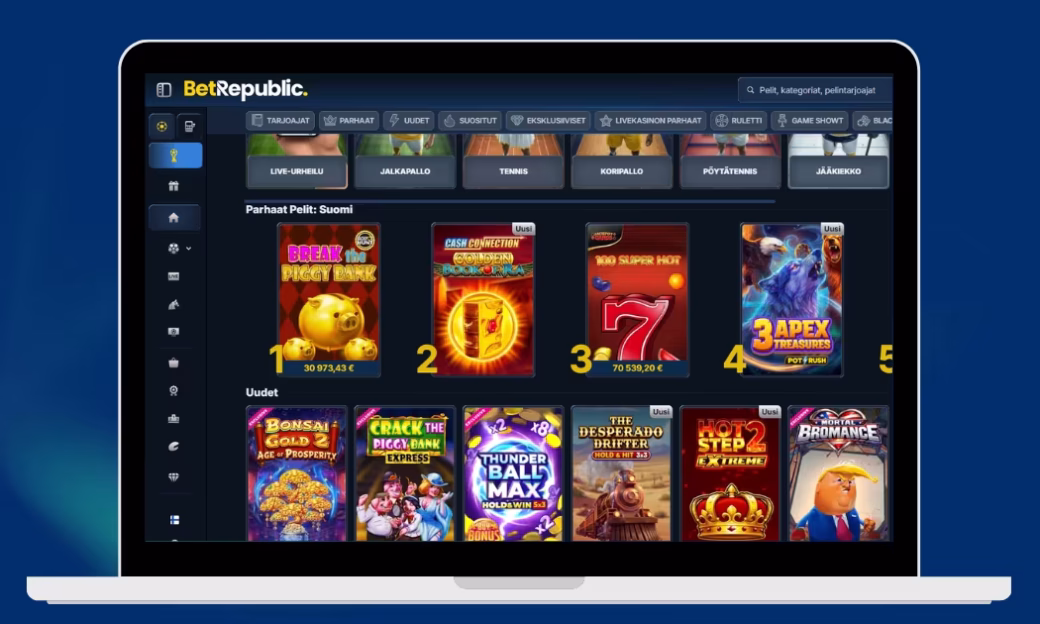 BetRepublic Casinon parhaat kolikkopelit.