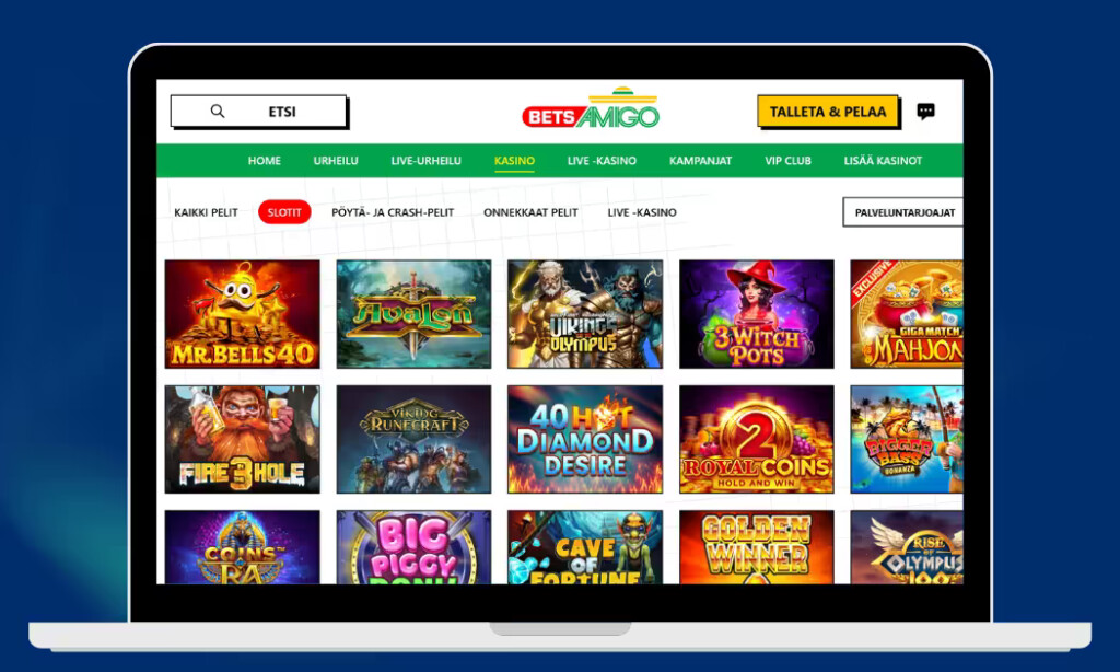 BetsAmigo Casino laadukkaat kolikkopelit.