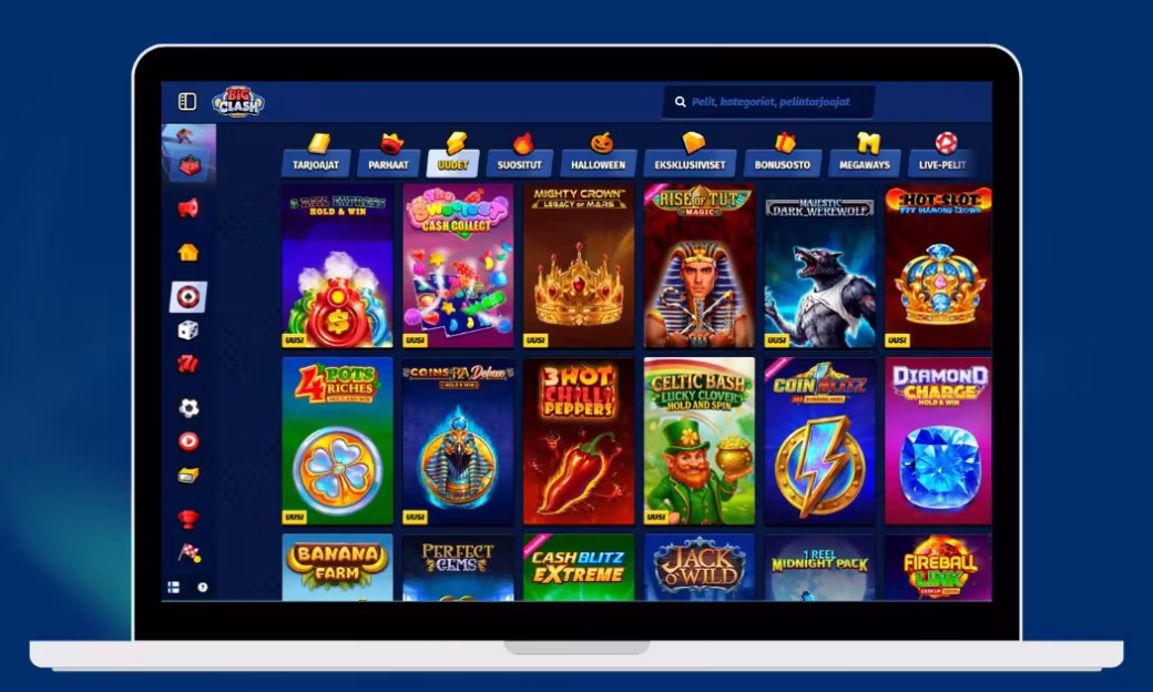 Big Clash Casinolla riittää valinnanvaraa kolikkopeleissä.