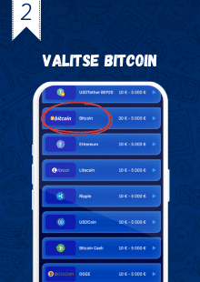 Valitse, mitä valuuttaa haluat tallettaa.