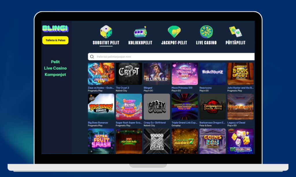 Blingi Kasinon kolikkopeleistä löytyvät kaikki parhaat pelit.