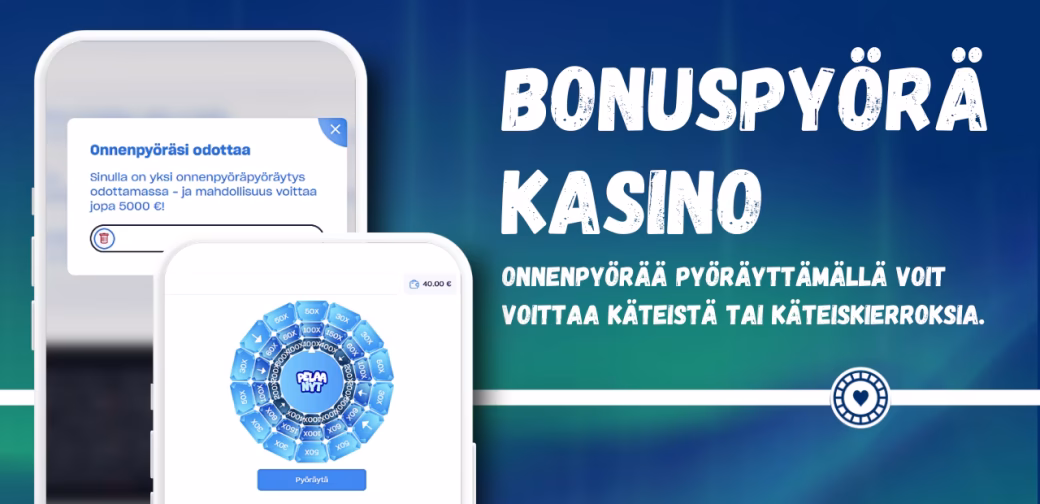 Bonuspyörästä on mahdollista voittaa käteistä.