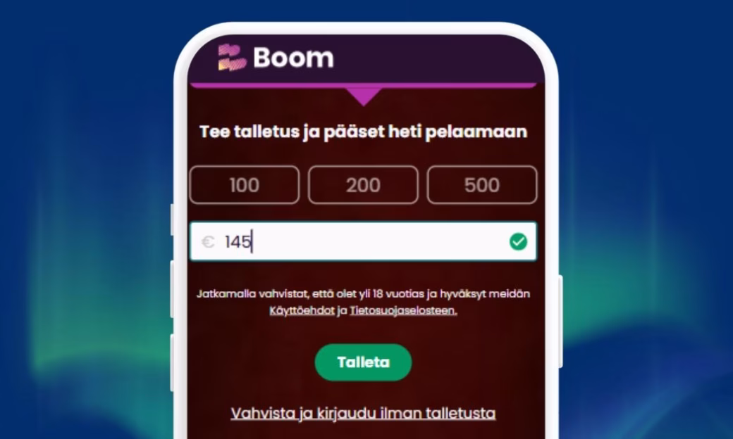 Boom kasinolle talletat verkkopankkitunnuksin Zimplerillä