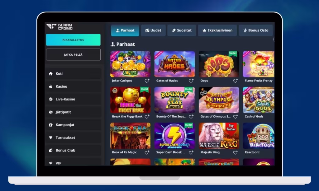Buran Casino monipuolinen pelivalikoima