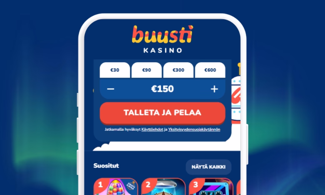 Talleta Buusti Casinolle verkkopankkitunnuksin Briten välityksellä.