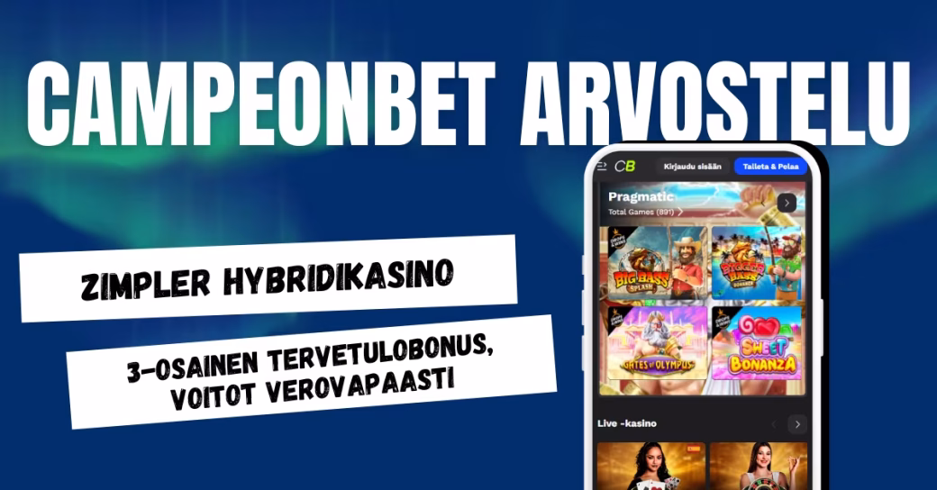 CampeonBet - Zimpler hybridikasinolta bonusta ja verovapaat voitot.