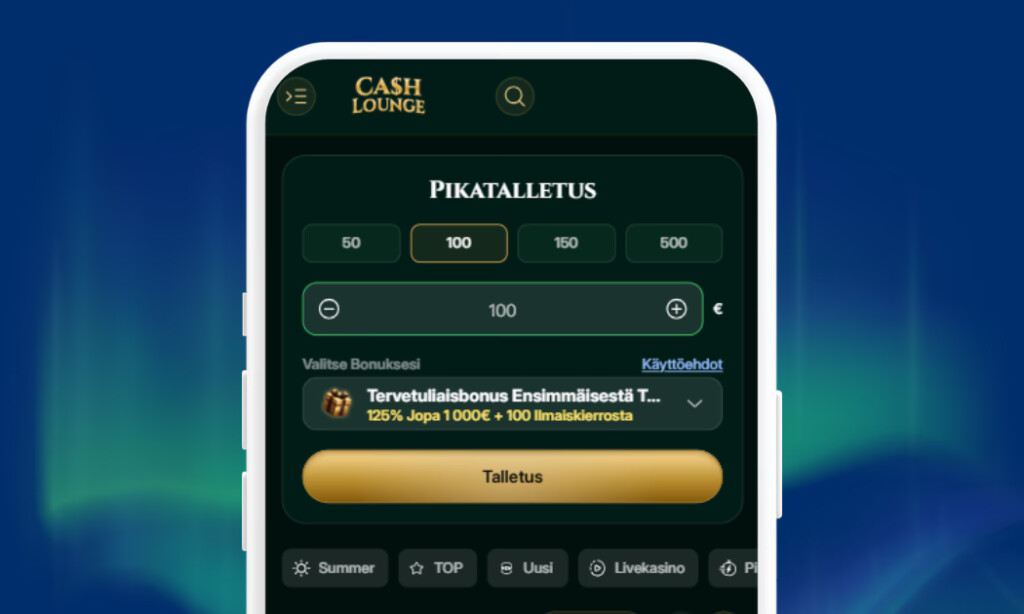 Cash Lounge pikatalletukset verkkopankkitunnuksin.