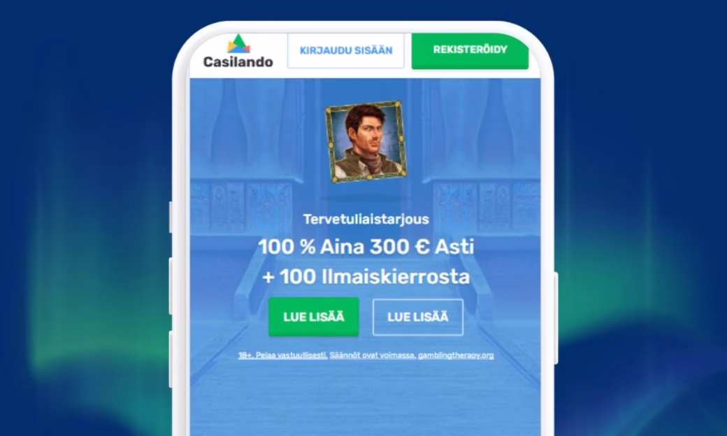 Casilandolle rekisteröidään pelitili ennen pelien aloitusta.