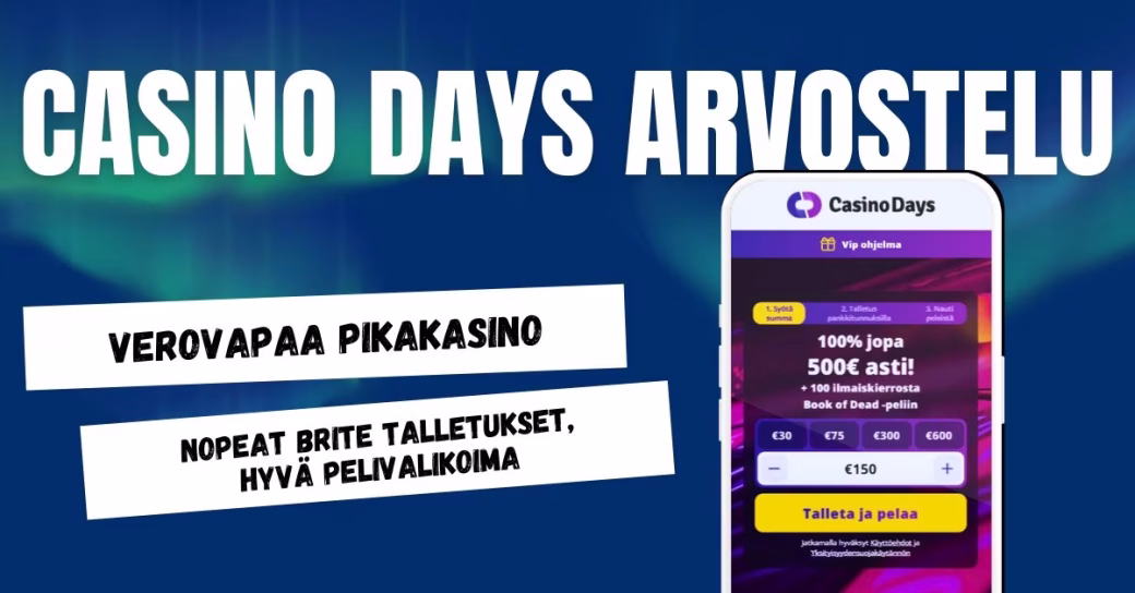Casino Days arvostelu ja kokemuksia.