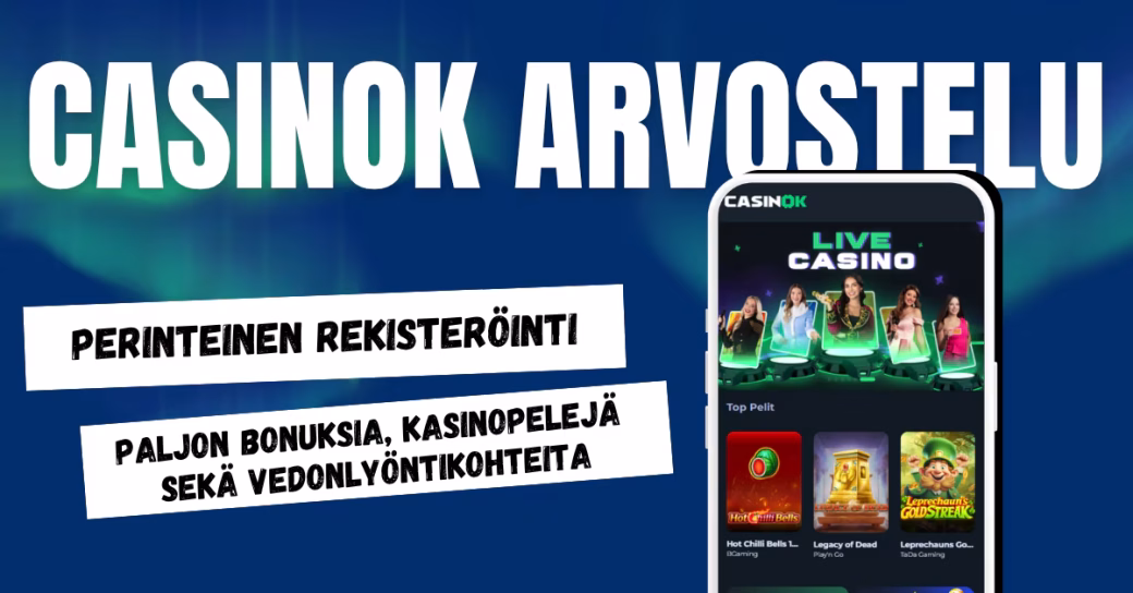 CasinOK tarjoaa paljon bonuksia, kasinopelejä sekä vedonlyöntikohteita.