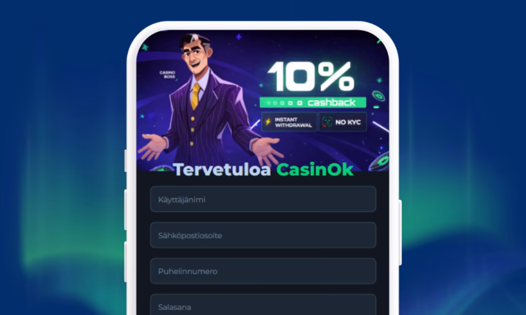 Rekisteröi pelitili CasinOK:lle