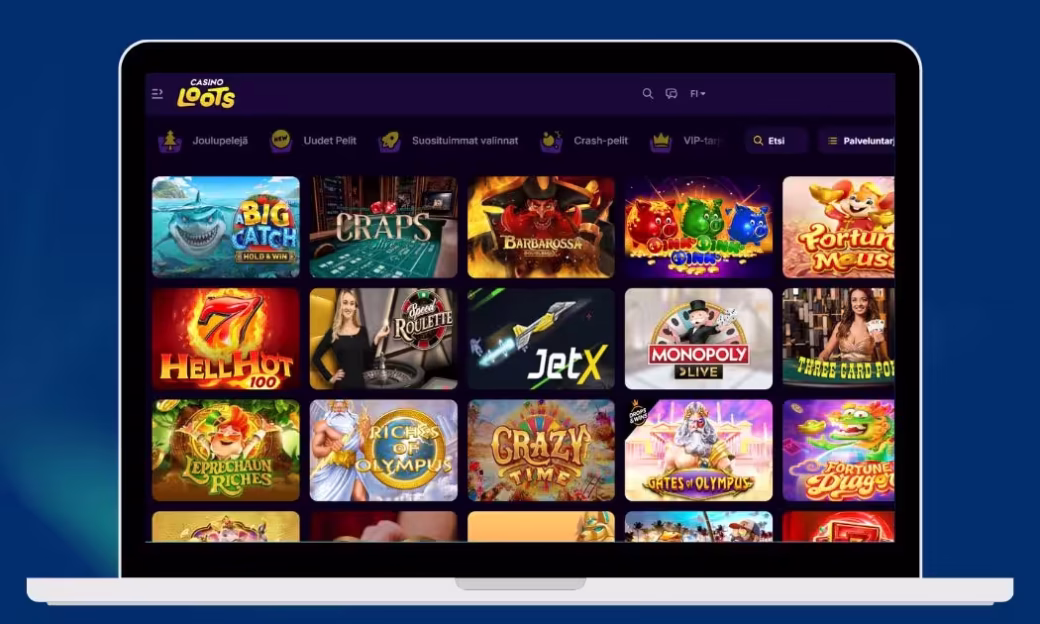 Casinoloots Yli 15 000 kasinopelin valikoima.
