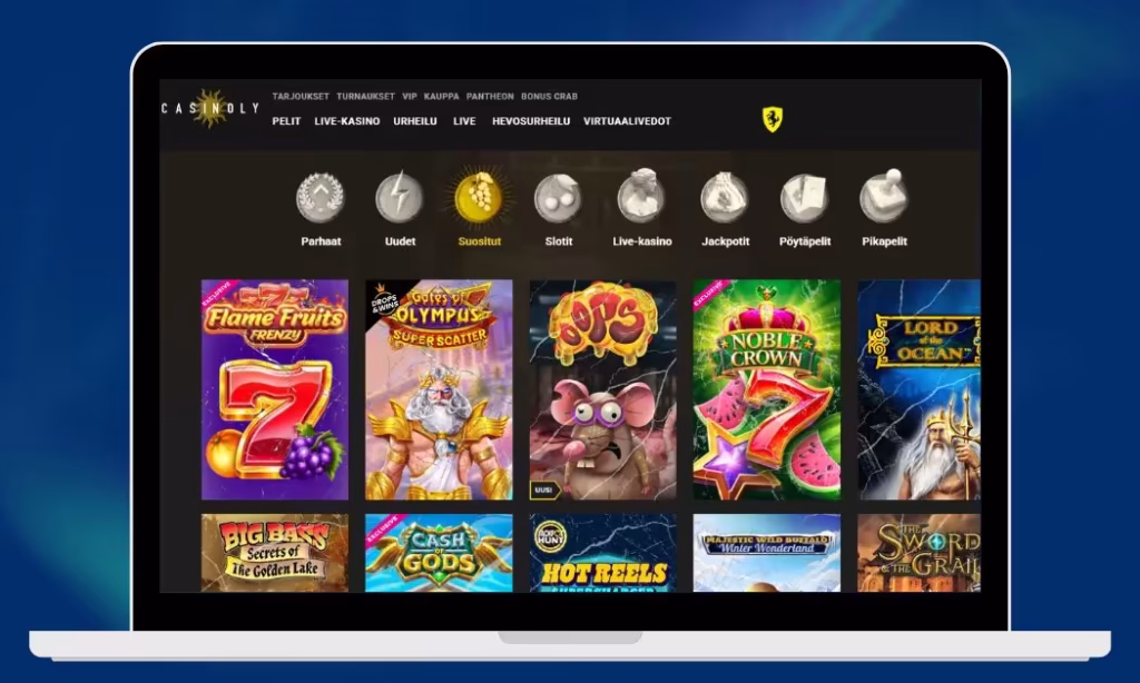 Casinoly Casinolta löytyvät kaikki suosituimmat kolikkopelit