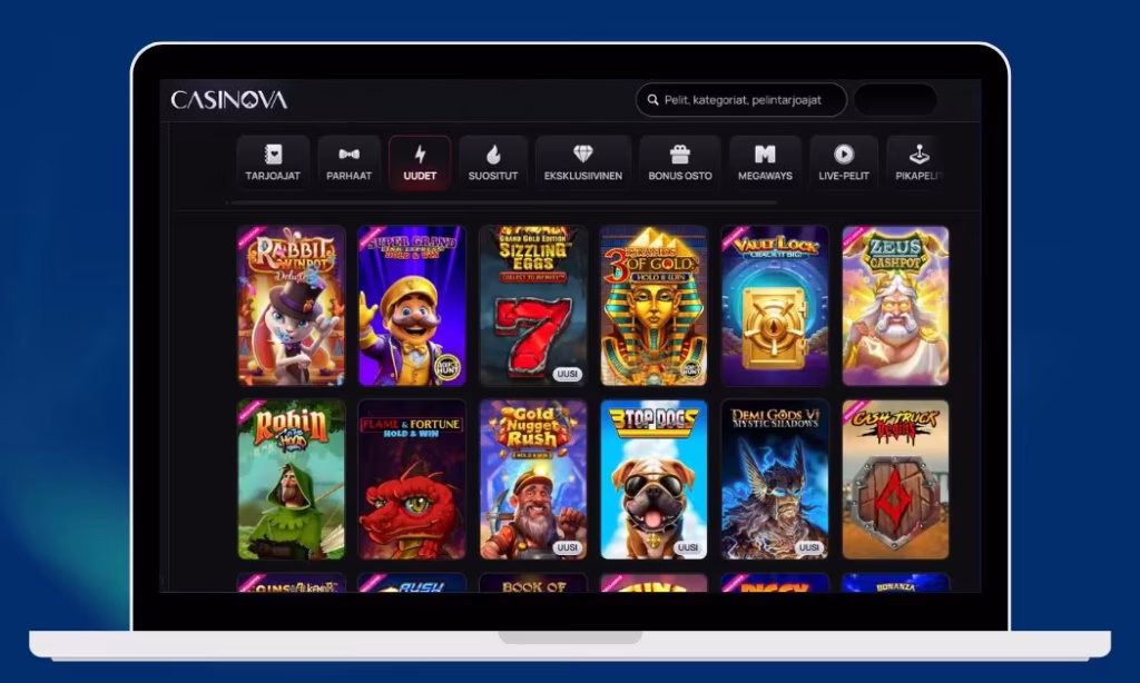 Casinova Casinon monipuolinen pelivalikoima