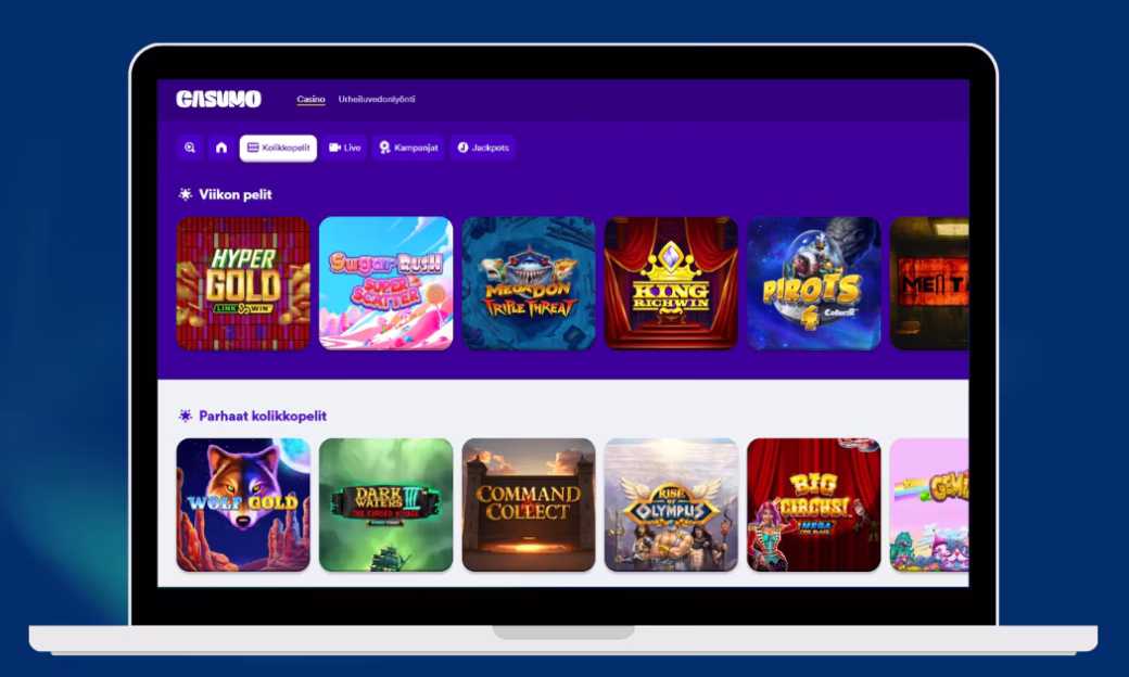Casumo Casino tarjoaa kaikki parhaat kolikkopelit.