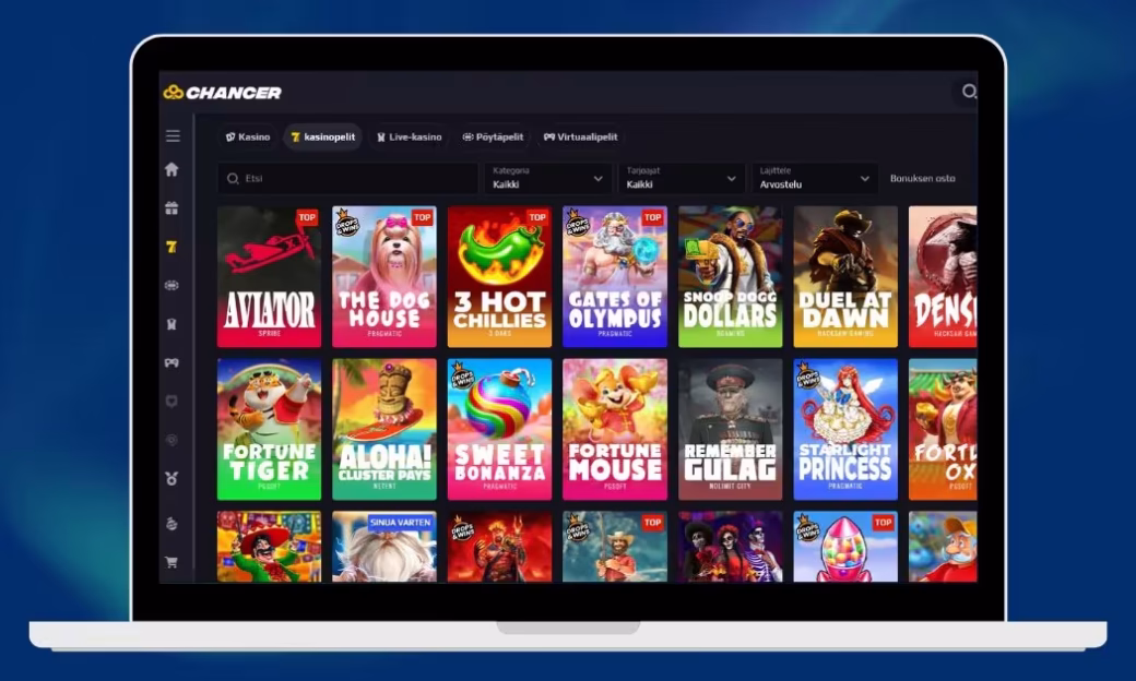Chancer.bet Casino yli 7 000 kasinopeliä