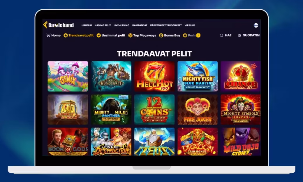 Dazzlehand Casinolta löytyy hyvä valikoima kolikkopelejä.