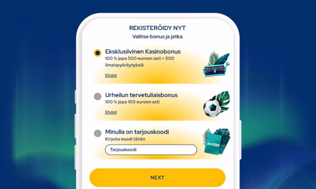 DolfWin Casinolle rekisteröidään pelitili.
