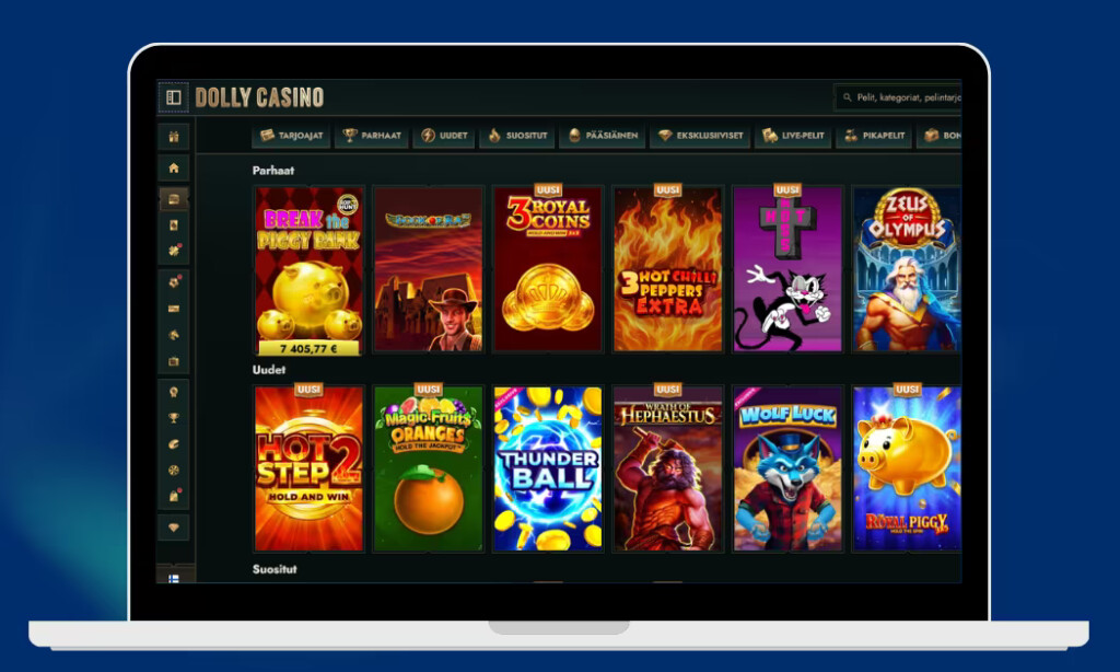 Valtava valikoima suosittuja kolikkopelejä Dolly Kasinolla.