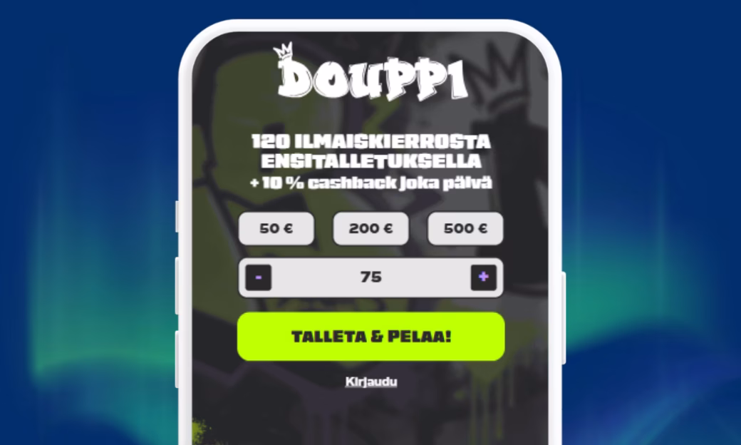 Douppi Casinolle talletukset verkkopankkitunnuksin.
