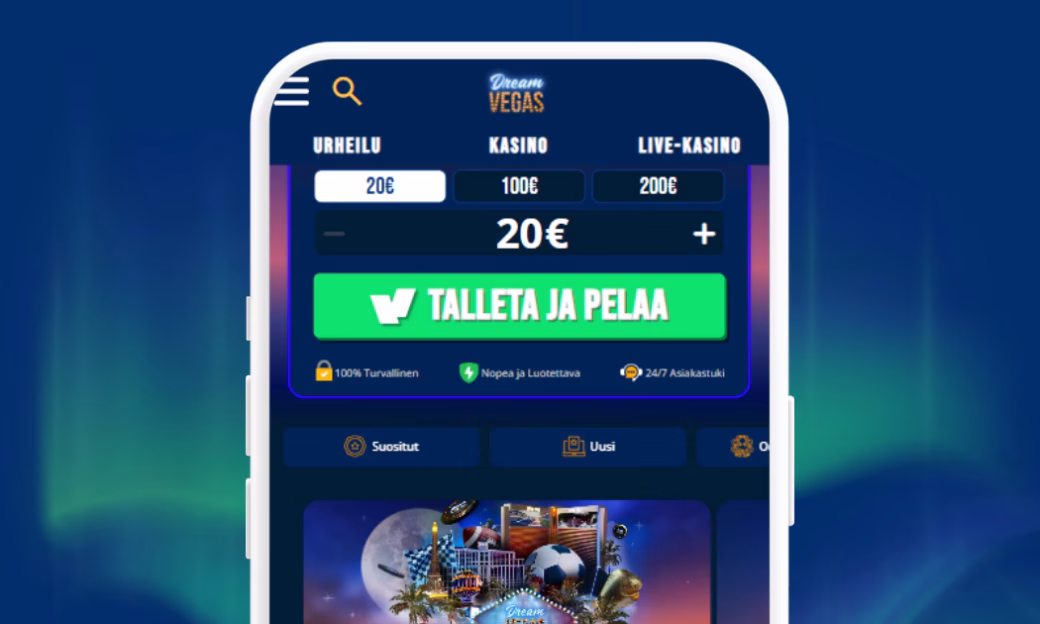 DreamVegas Casinolle talletukset nopeasti Viljolla.