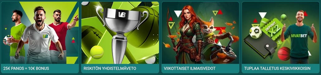 Erilaisia vedonlyöntibonuksia ovat talletusbonukset, riskittömät vedot, ilmaisvedot ja reload bonukset.