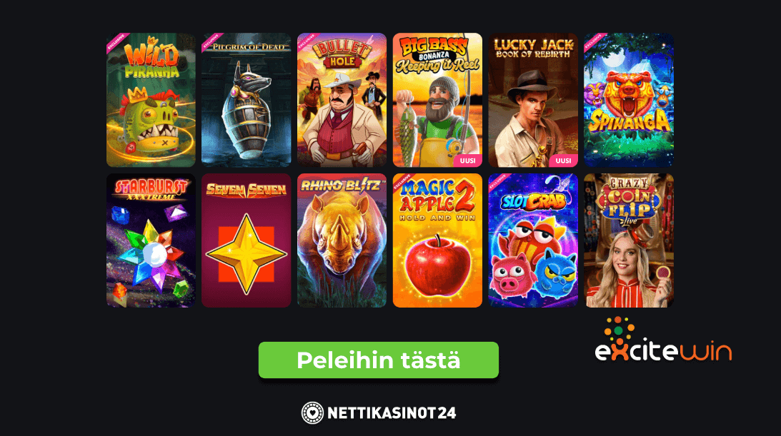 excitewin pelivalikoima